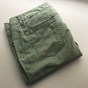 Olive colored skinny jeans